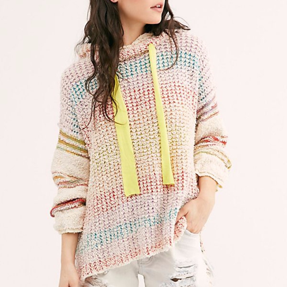 Free People Multicolor Knit Hoodie